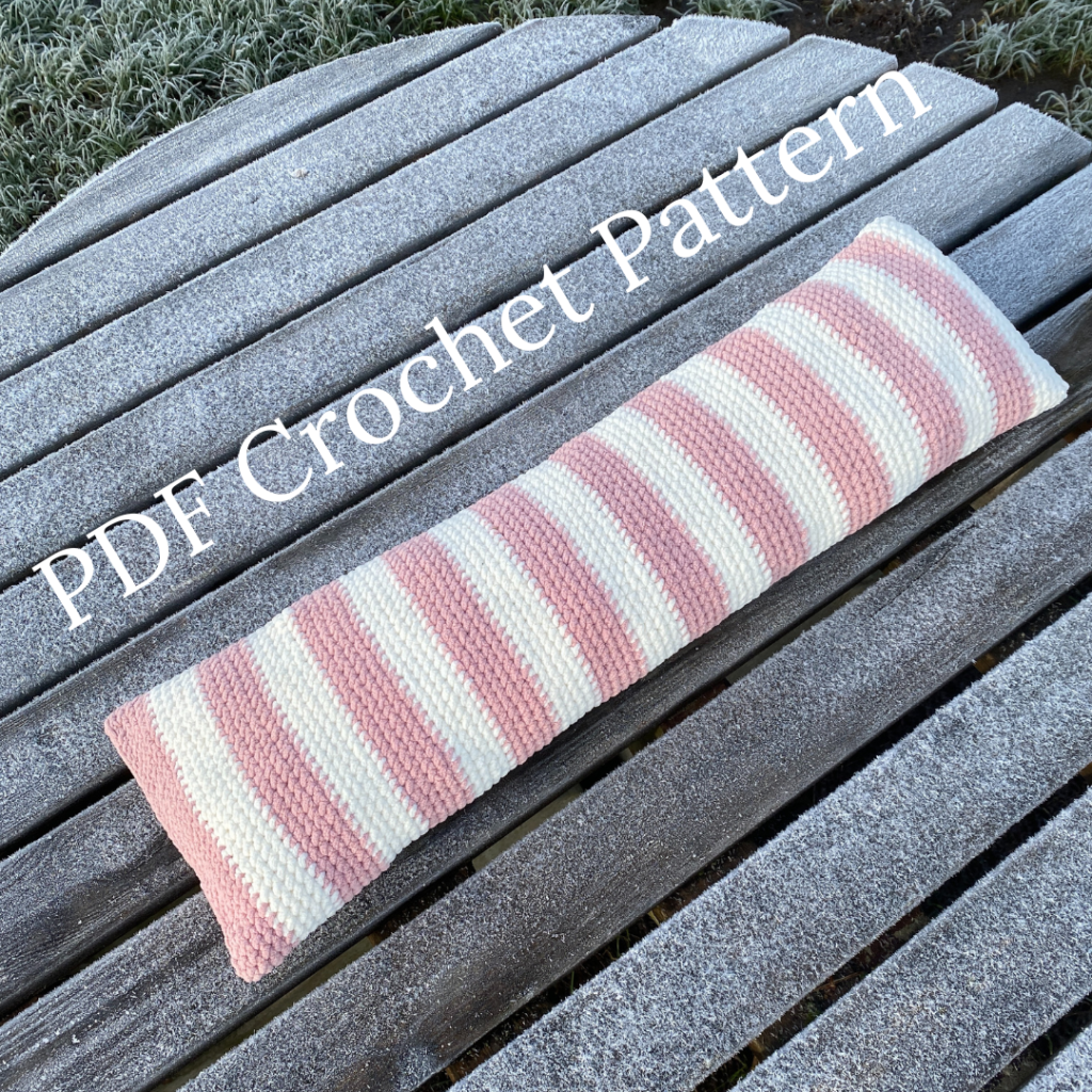 Pink white striped crochet pattern