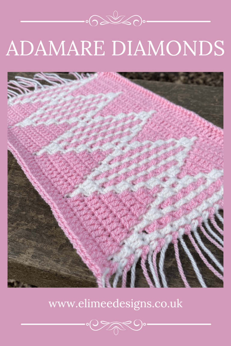 Pink white diamond crochet