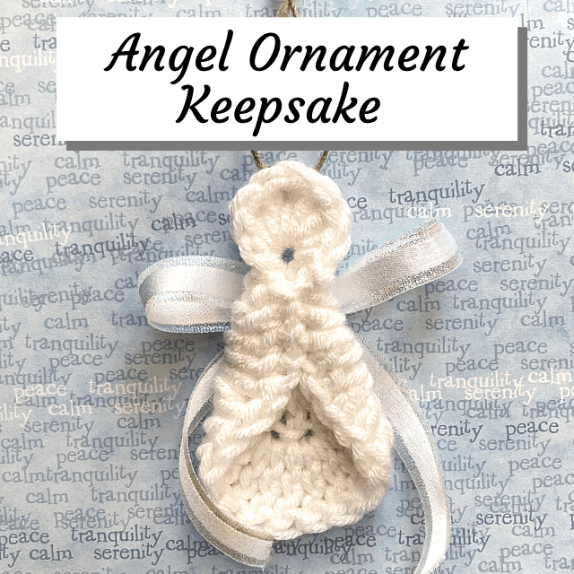 Crocheted white angel ornament