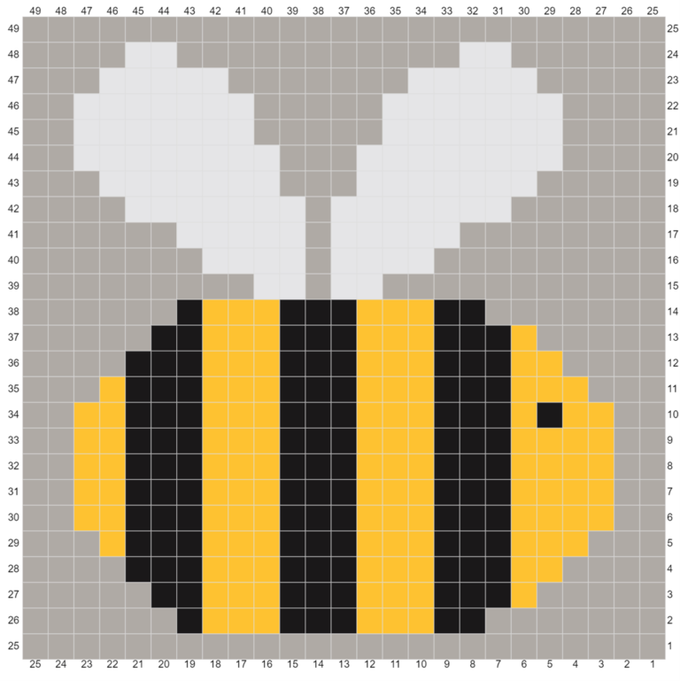 Bee cross stitch pattern