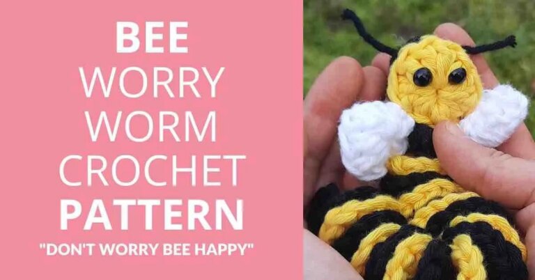 Crochet bee worry worm pattern