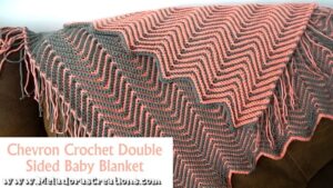 Peach grey chevron blanket