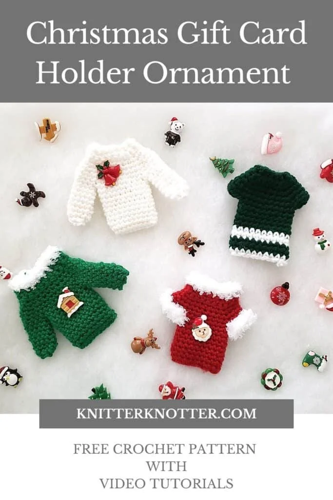 Crochet Christmas gift card holders