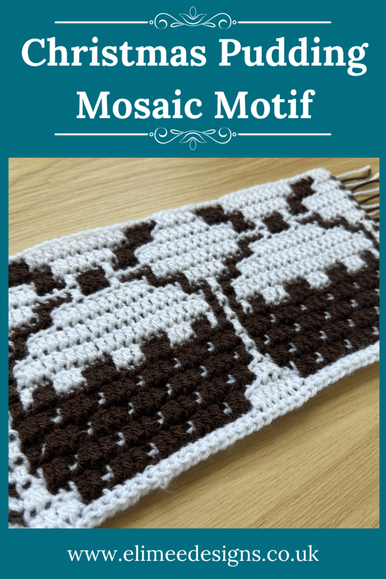Crochet Christmas pudding motif