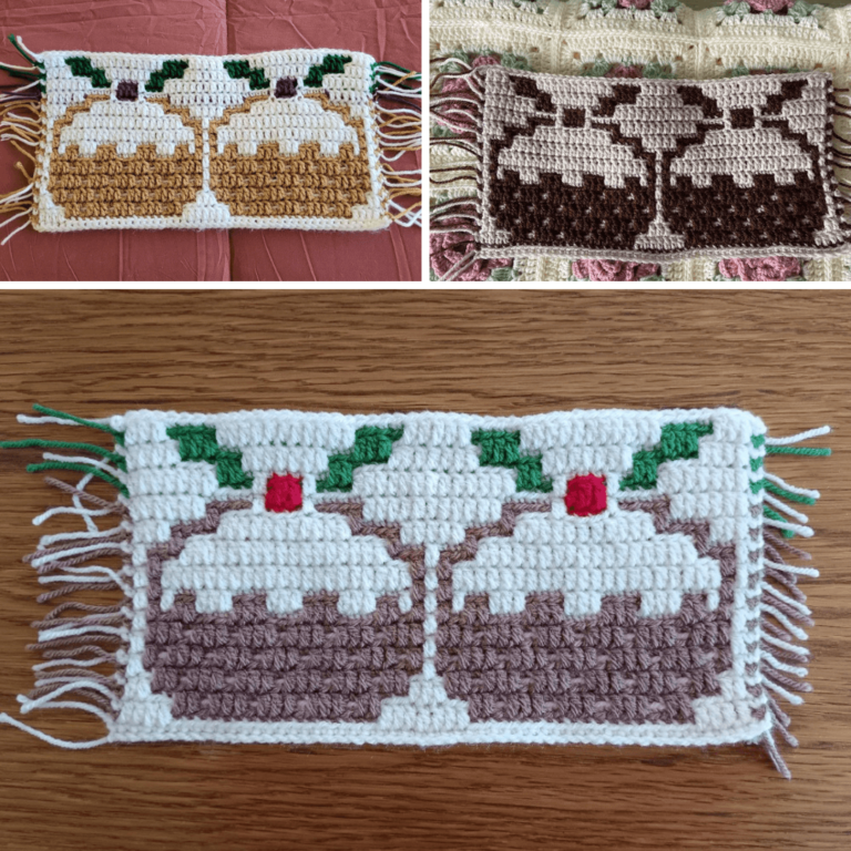 Crocheted Christmas pudding pattern