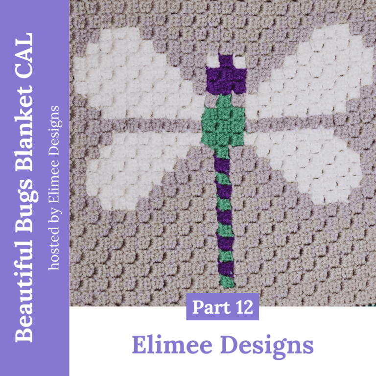 C2C dragonfly crochet blanket