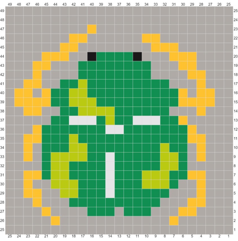 Pixel art green scarab beetle