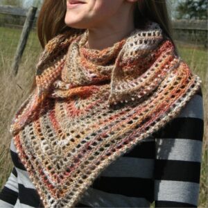 Multicolor beaded crochet shawl