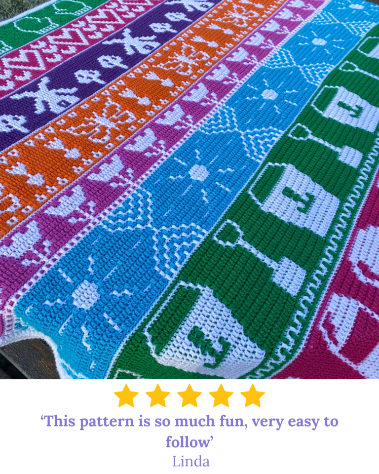 Colorful crochet pattern blanket