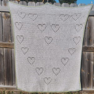 Crochet heart pattern blanket