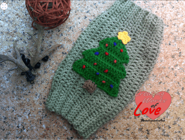 Crochet Christmas tree pet sweater