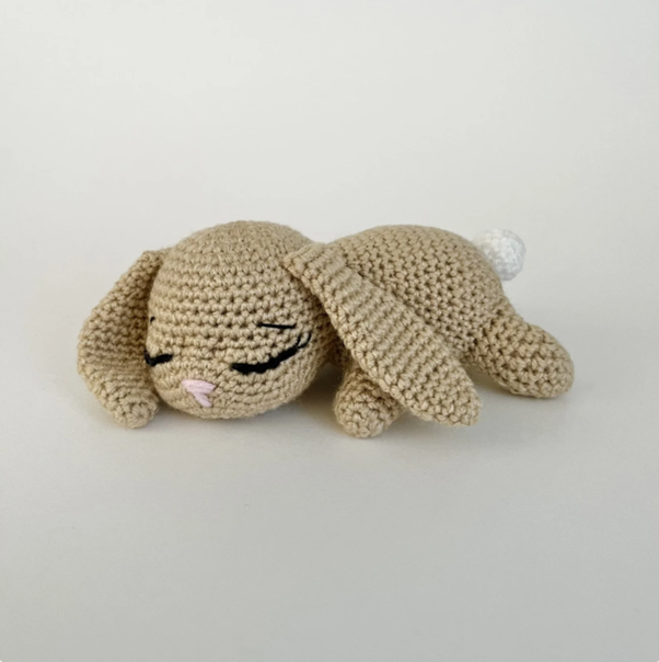 Sleeping crochet bunny plush