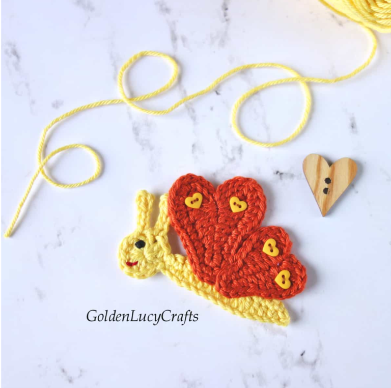 Crochet butterfly heart wings