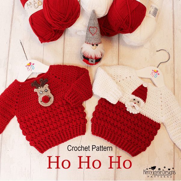 Christmas crochet baby sweaters