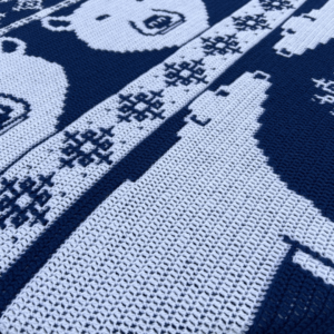 Crocheted polar bear blanket