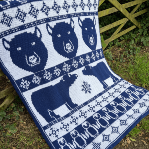 Crochet bear penguin blanket