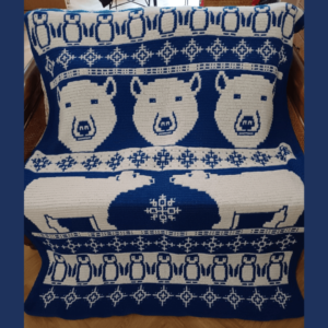 Crochet polar bear penguin blanket