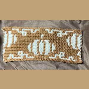 Mosaic crochet pumpkin headband