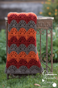 Autumn striped crochet blanket