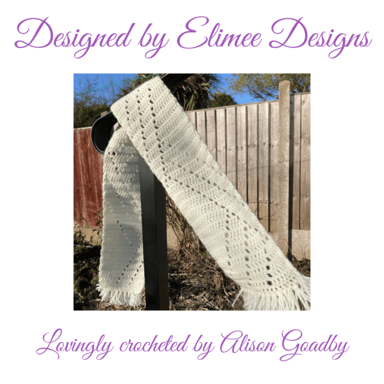 Handmade white crochet scarf