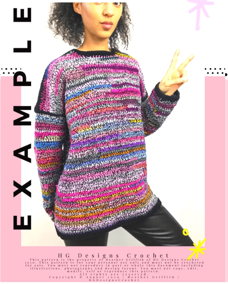 Colorful striped crochet sweater