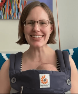 Happy mom Ergobaby baby carrier