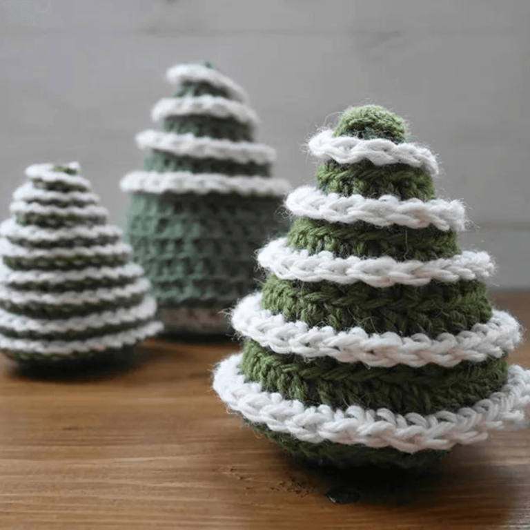 Crocheted Green Christmas Trees