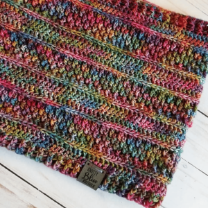 Colorful crocheted fabric texture