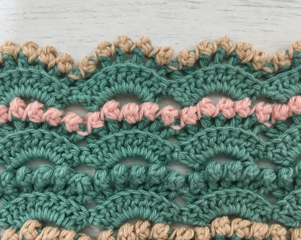 Textured crochet shell stitch