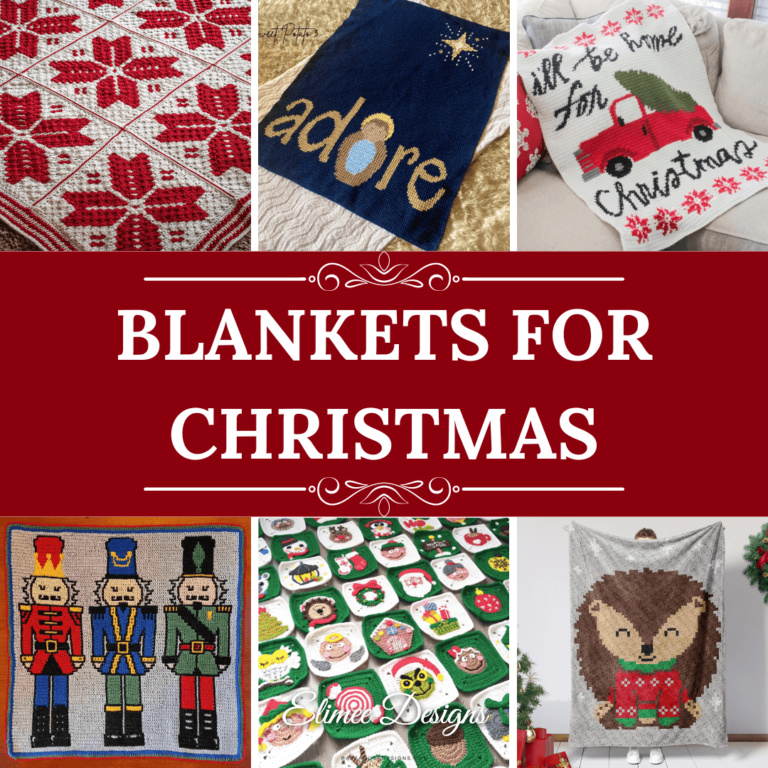 Christmas themed blankets collage