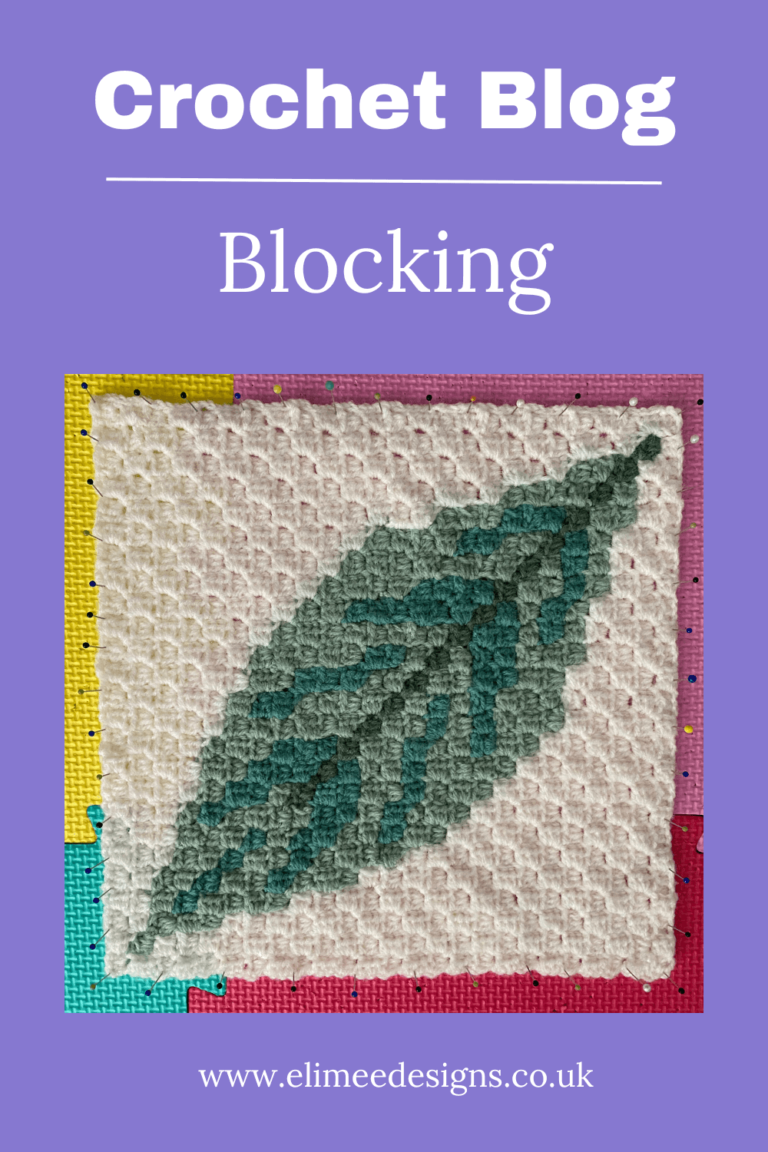 Crochet blocking leaf square