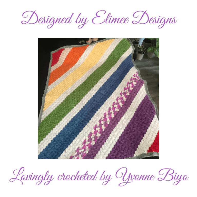 Rainbow striped crochet blanket