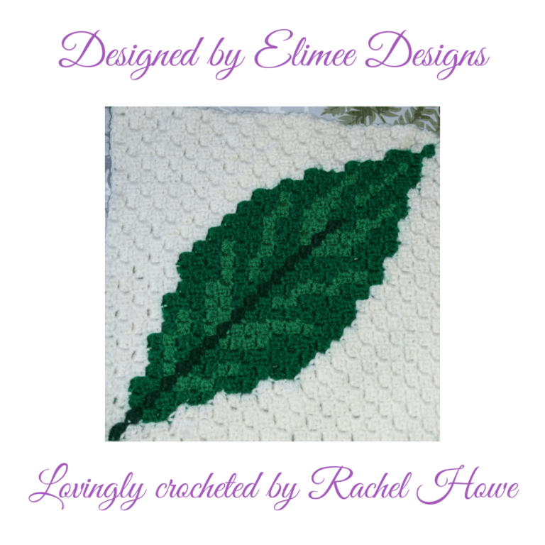 Crochet green leaf square
