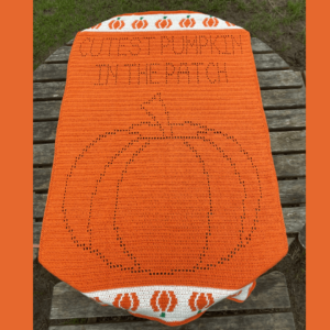 Orange crochet pumpkin blanket