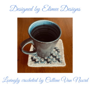 Elimee Designs crochet coaster