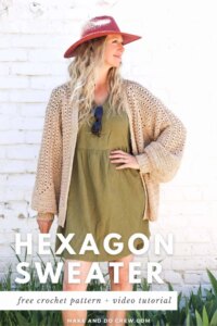 Woman crochet hexagon sweater pattern