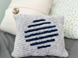 Textured grey blue throw pillow