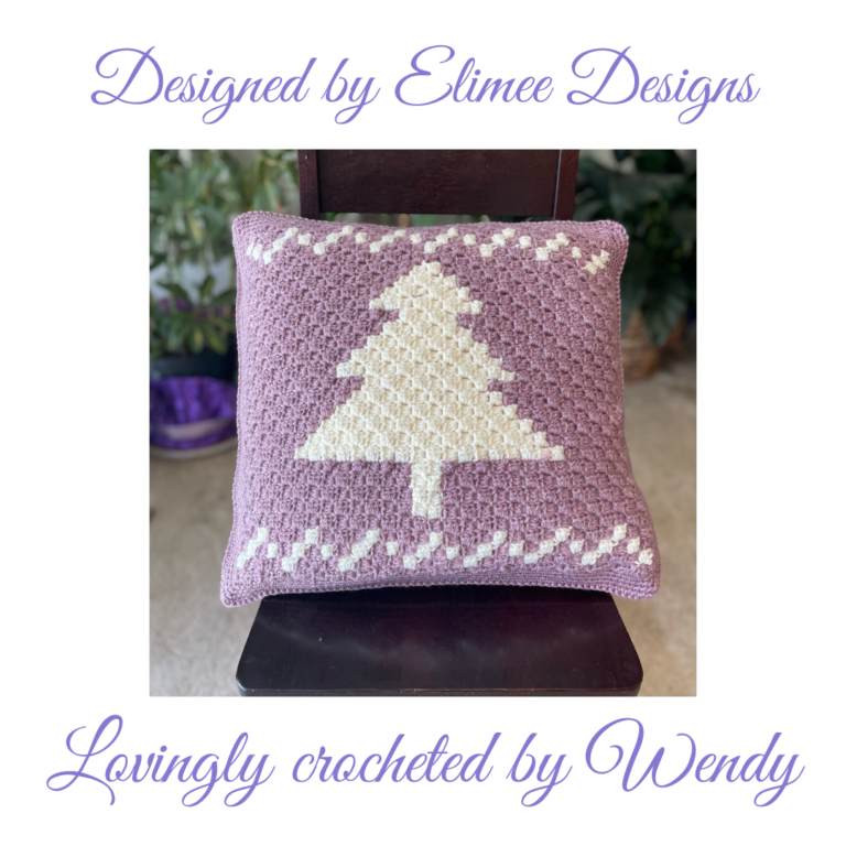 Crocheted Christmas tree pillow