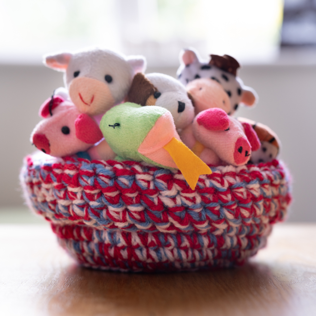 Colorful farm animal finger puppets