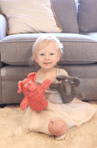 Blonde girl, crochet puppets