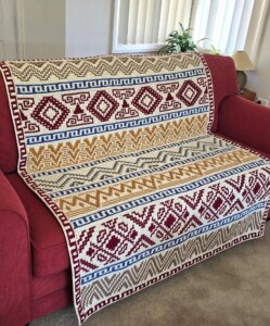Southwestern geometric crochet blanket