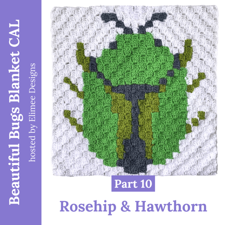 Crochet green beetle square