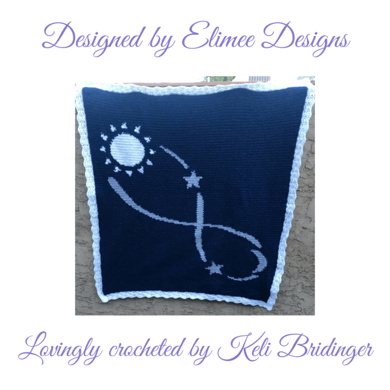 Crochet sun star infinity blanket