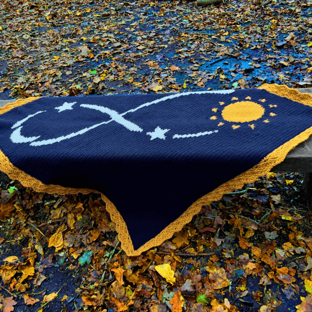 Crochet celestial sun blanket