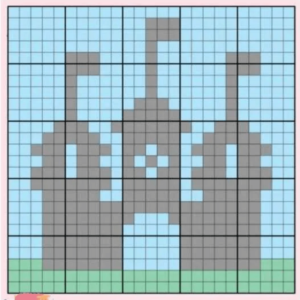 Pixel art castle graphgan pattern