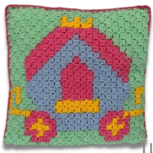 Crochet princess carriage pillow