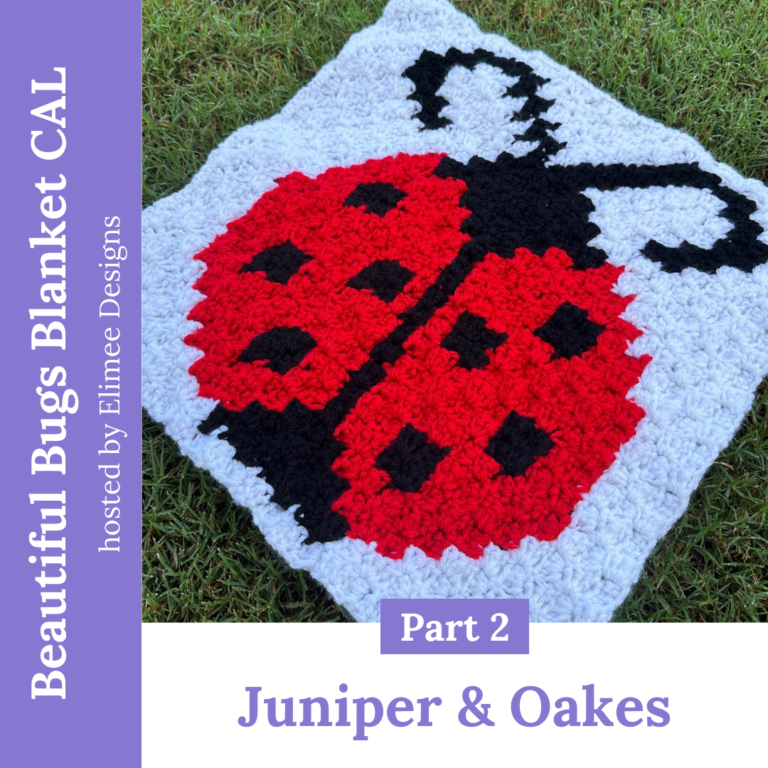 Crochet ladybug blanket square