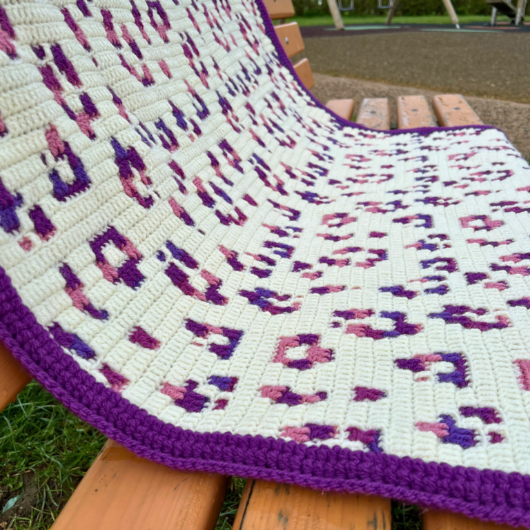 Crochet leopard print blanket