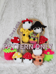 Crochet Mushroom Pouch Pattern