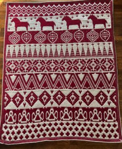 Nordic Dala Horse Blanket